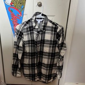 White and Black Button Down Shirt